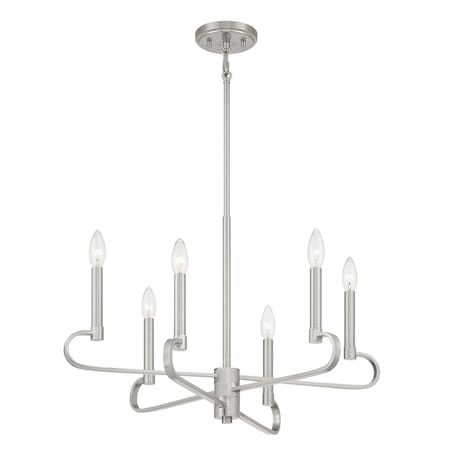 Designers Fountain Summit 6 Light Traditional  Brushed Nickel Chandelier For Dining Rooms D269C-6CH-BN